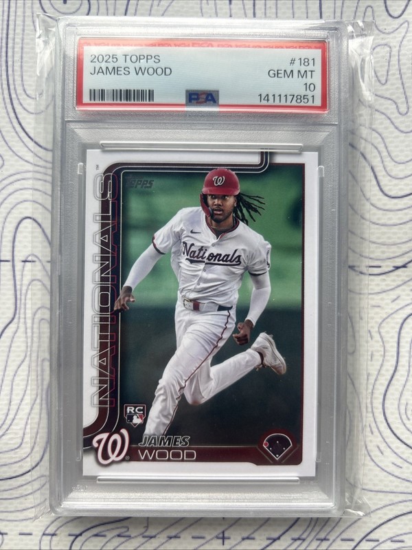 2025 Topps James Wood PSA 10 Rookie Card RC NATIONALS #181