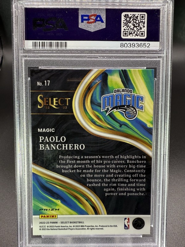 🏀🔥2022 Panini Select Paolo Banchero (RC) Rookie Sensations Silver PSA 10 🔥🏀 view 2