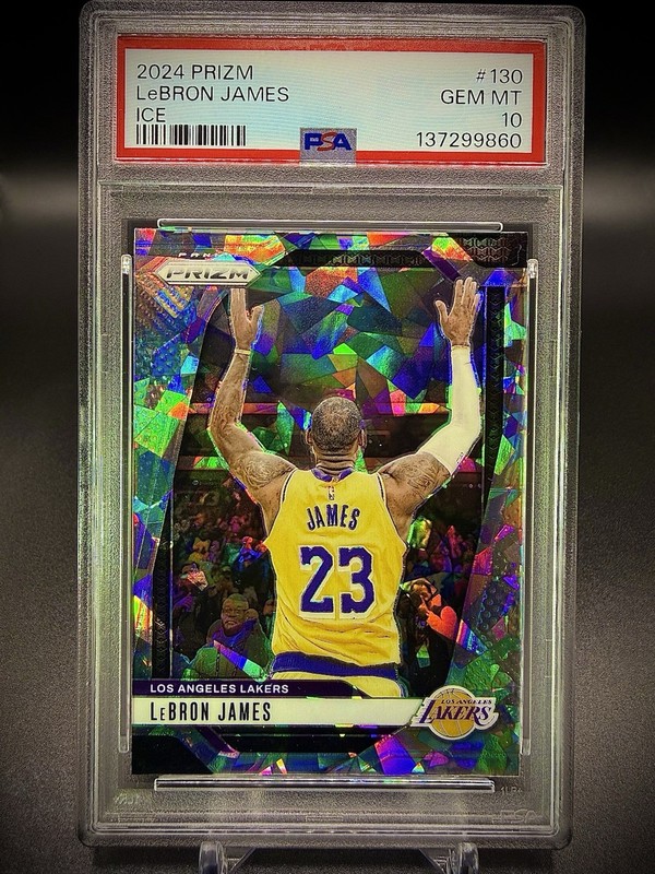 🏀🔥2024-25 Panini Prizm LeBron James Ice Prizm SP PSA 10 Low Pop 20% Gem 🔥🏀