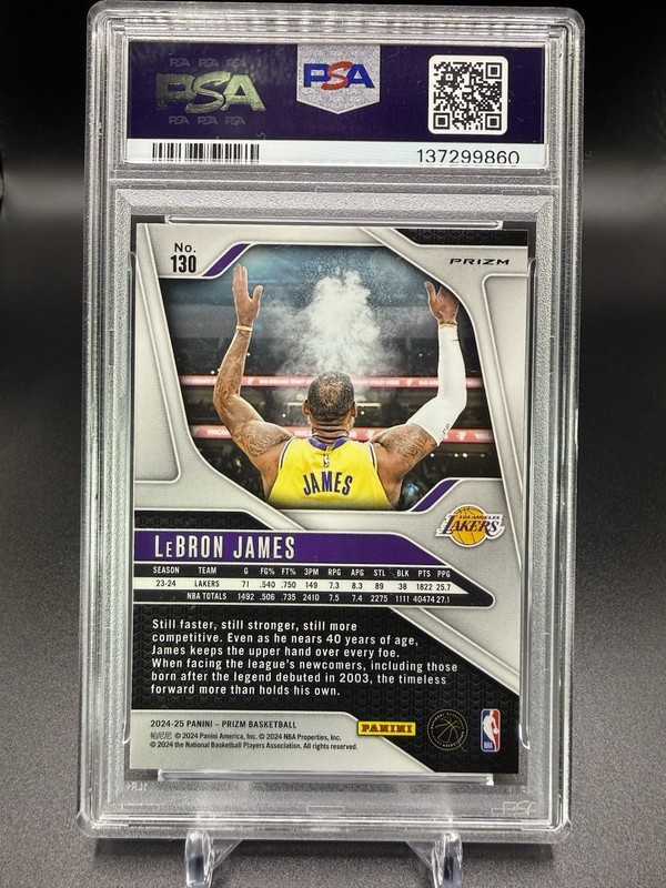 🏀🔥2024-25 Panini Prizm LeBron James Ice Prizm SP PSA 10 Low Pop 20% Gem 🔥🏀 view 2