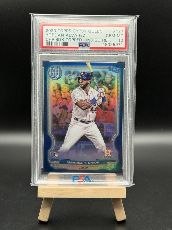 2020 Gypsy Queen Box Topper Chrome Indigo Refractor Yordan Alvarez PSA 10 RC!!