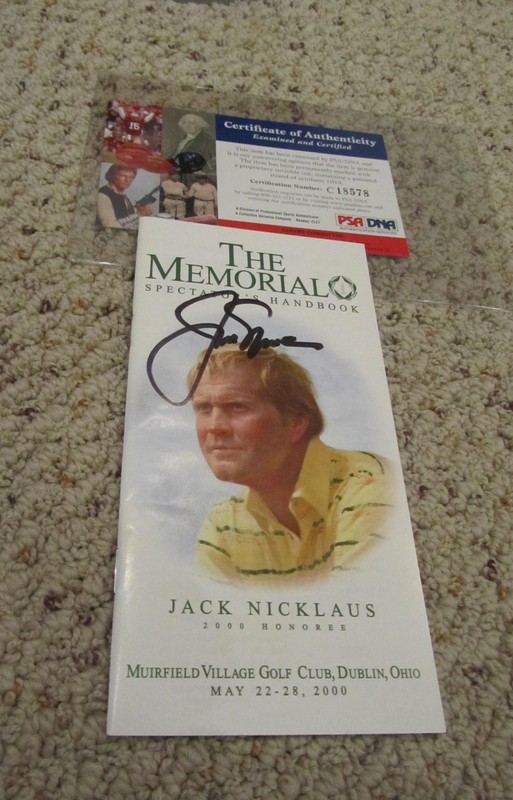 Jack Nicklaus Signed Auto 2000 Memorial Tournament Spectator Guide PSA/DNA