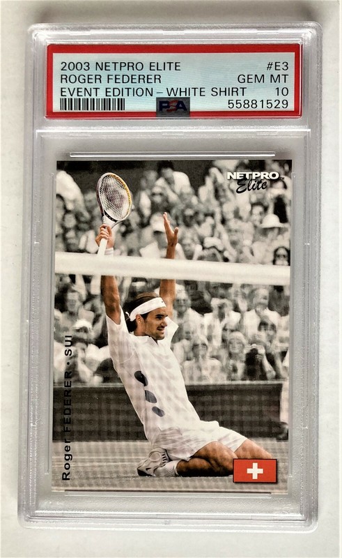 2003 NETPRO ELITE EVENT EDITION ROGER FEDERER #E3 SHORT PRINT RC PSA 10