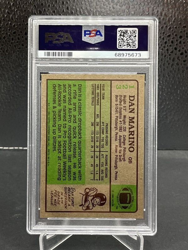 1984 Topps - Dan Marino #123 (RC) PSA-8 view 2