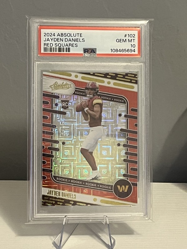 JAYDEN DANIELS #102 2024 PANINI ABSOLUTE RED SQUARES 180/499 RC PSA 10