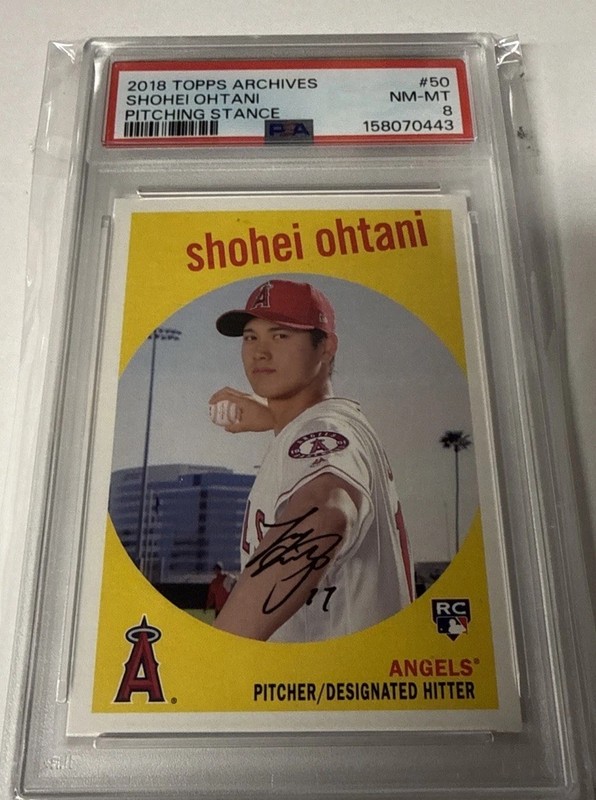 SHOHEI OHTANI 2018 Topps Archives Pitching Stance ROOKIE RC #50 Graded PSA 8
