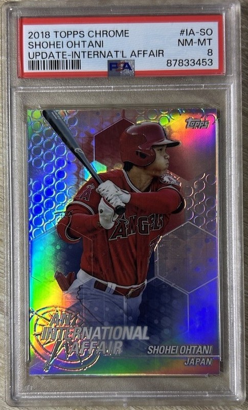 2018 Topps Chrome International Affair Shohei Ohtani Rookie #IA-SO PSA 8