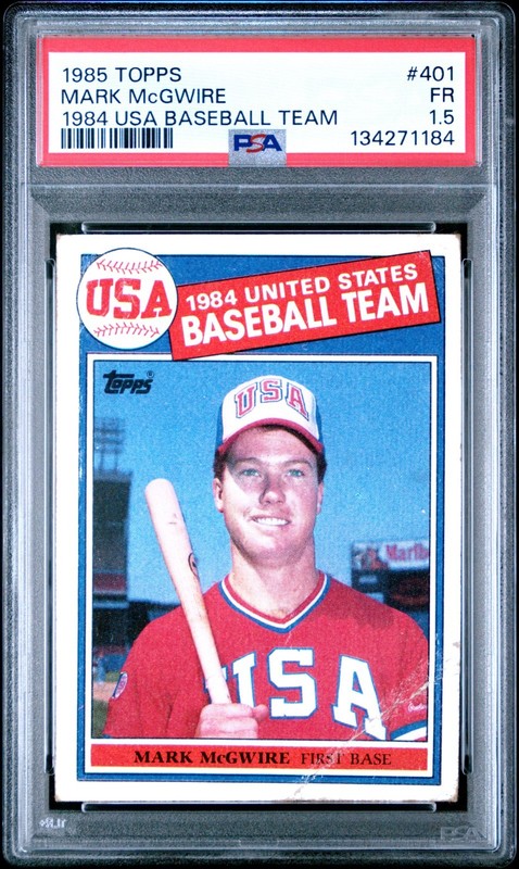 1985 Topps Mark McGwire RC  #401 1984 USA Baseball Team (PSA 1.5 - POP 9!!)