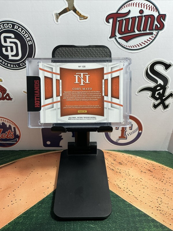 2023 National Treasures Coby Mayo Patch Auto 21/25 Baltimore Orioles view 2