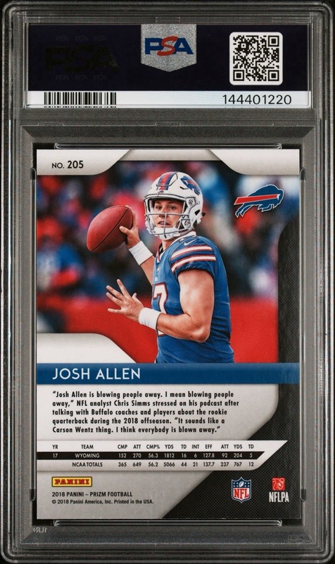2018 Prizm Josh Allen Rookie #205 PSA 9 view 2