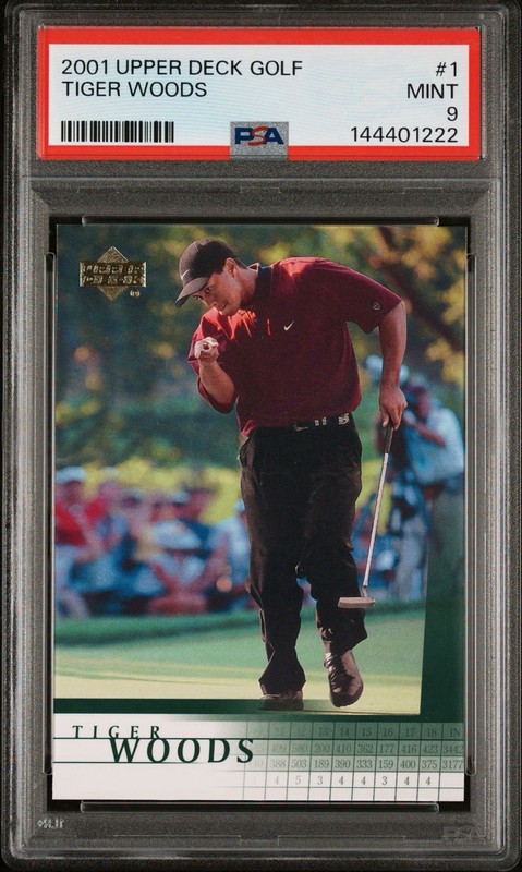 2001 Upper Deck Golf Tiger Woods Rookie #1 PSA 9