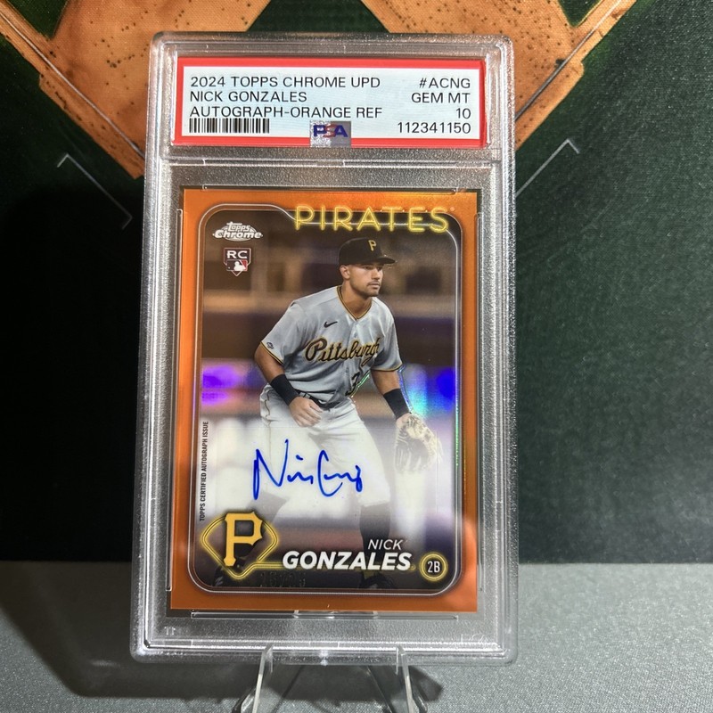 2024 Topps Chrome Update Nick Gonzales #AC-NG RC True Orange Auto /25 PSA 10 💎