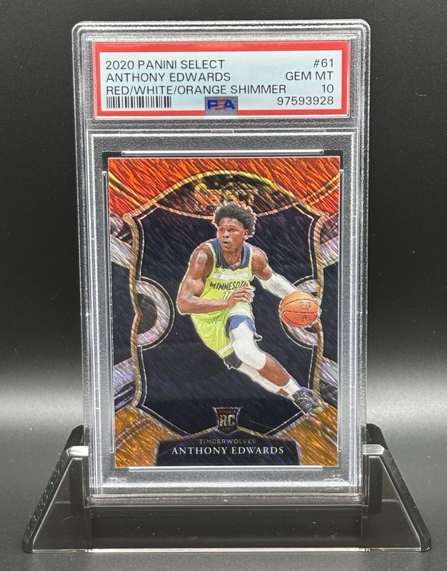 Panini Select 2020-21 Anthony Edwards #61 R/W/O Shimmer Prizm RC PSA 10 🔥 