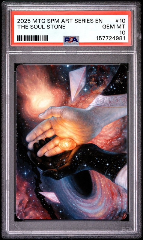 2025 Magic The Gathering Marvel'S Spider-Man Art Series #10 The Soul Stone PSA10