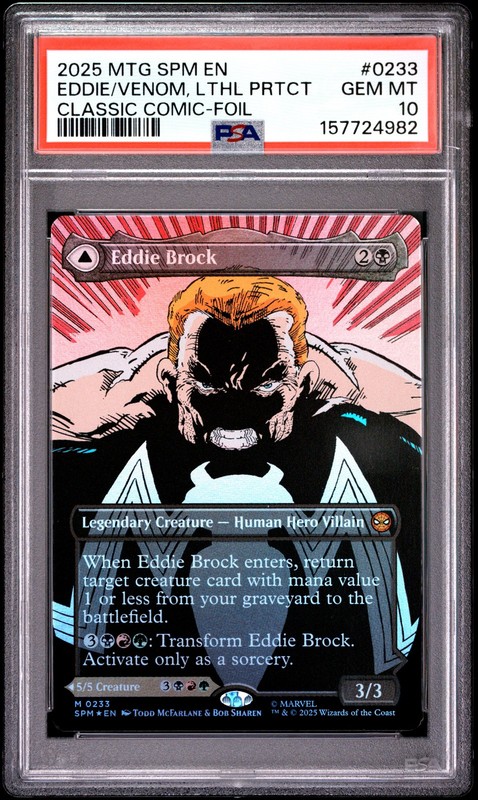 2025 Magic The Gathering Marvel Spider-Man #0233 Eddie/Venom Foil PSA10