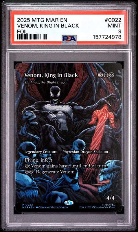 2025 Magic The Gathering Marvel Spider-Man #0022 Venom, King In Black PSA9