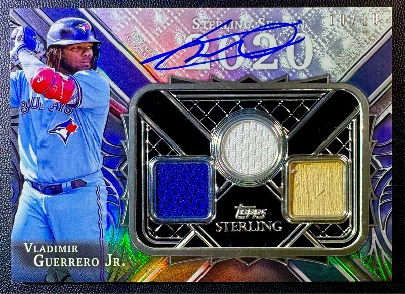 2022 Topps Sterling Seasons VLADIMIR GUERRERO JR, Patch AUTO 10/10 #SSAR-VGI, EX