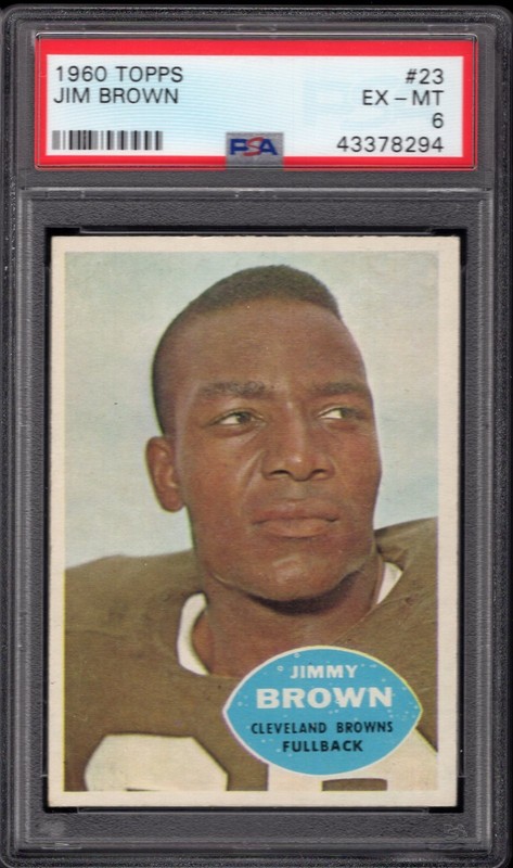1960 Topps Jim Brown #23 PSA 6 EXMT -- beautiful image -- HOF