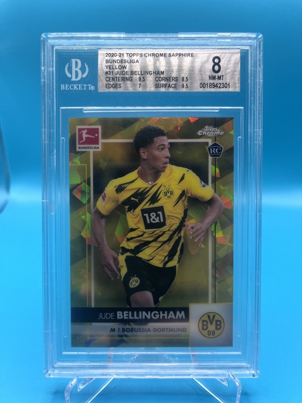 2020-21 Topps Chrome Sapphire Jude Bellingham (Yellow) (Bundesliga) RC #24/99