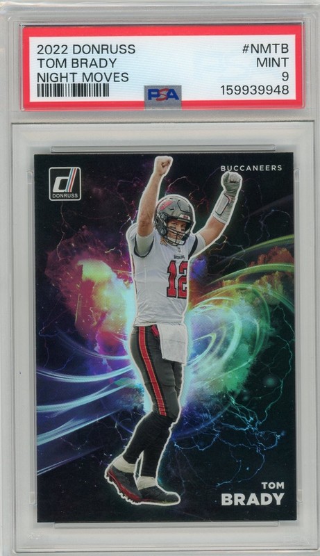 PSA 9 2022 Donruss Football Tom Brady Night Moves Case Hit SP NM-TB