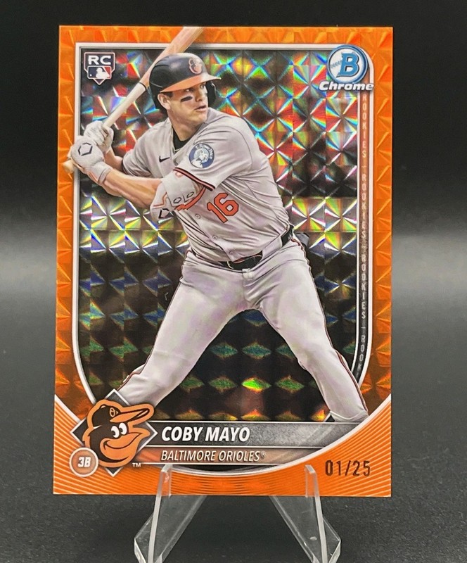 2025 Bowman Chrome - Coby Mayo, Coby Mayo #83 Orange Geometric Refractor /25...