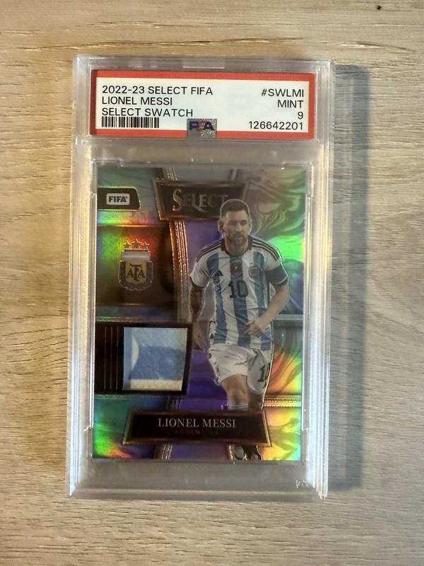 PSA 9: 2022-23 Panini Select FIFA #SW-LMI Select Swatches - Lionel Messi