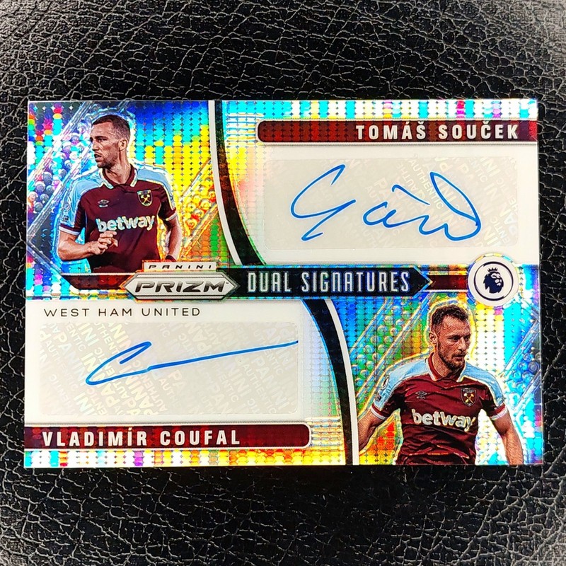 TOMAS SOUCEK / VLADIMIR COUFAL /25 Dual Signatures Auto 2021-22 Prizm EPL Soccer