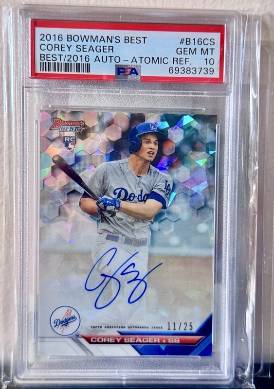 2016 Bowman's Best - Auto RC Corey Seager #B16-CS Atomic Refractor #11/25 PSA 10