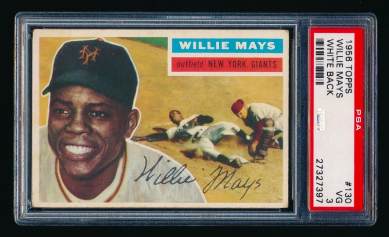 1956 Topps #130 Willie Mays White Back PSA 3 *Centered* Great Color