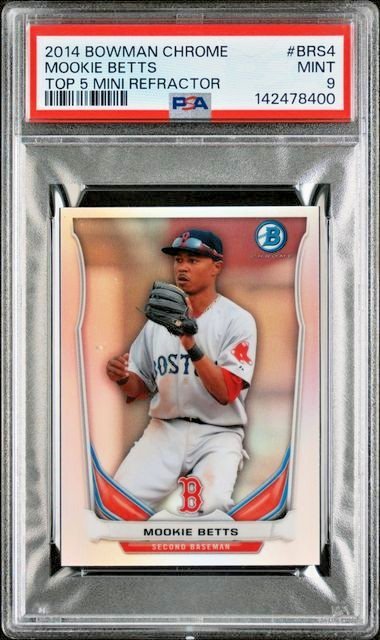 2014 Bowman Chrome Mini Prospect Rookie Refractor #BM-BRS4 Mookie Betts RC PSA 9