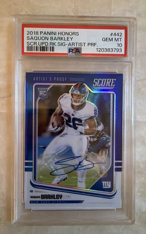 🔥SAQUON BARKLEY ROOKIE AUTO PSA 10🔥2018 Panini Honors Score  Artist Proof