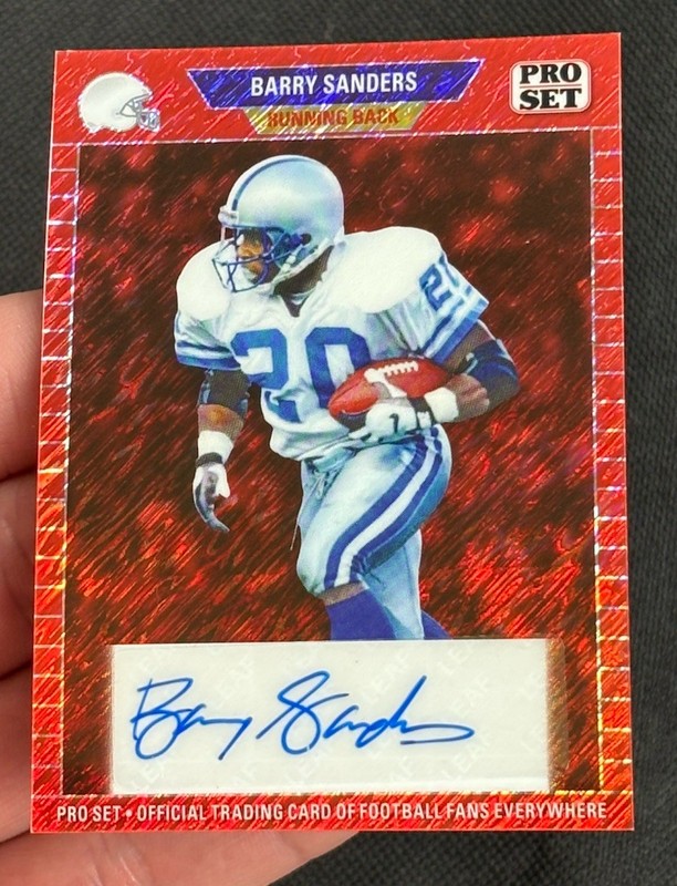 Barry Sanders Auto 1/1 Red Shimmer - 2024 Leaf Pro Set Football 89A-BS1