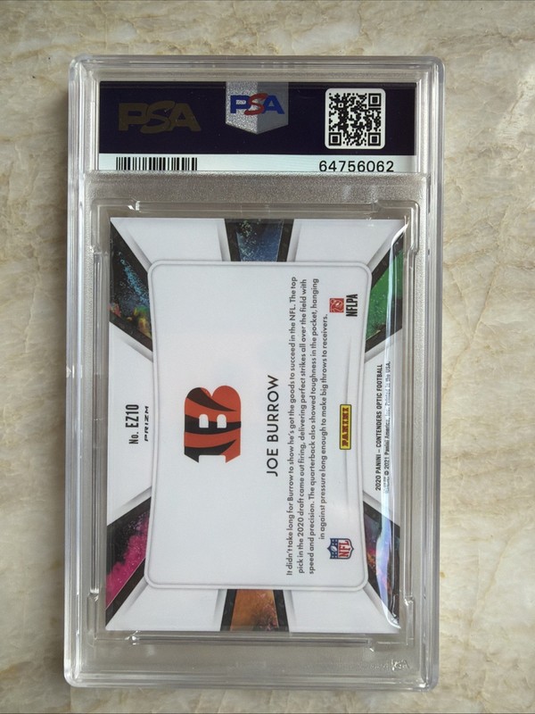🔥🔥JOE BURROW ROOKIE PSA 10🔥🔥2020 Panini Contenders Optic - End Zone #EZ10 view 2