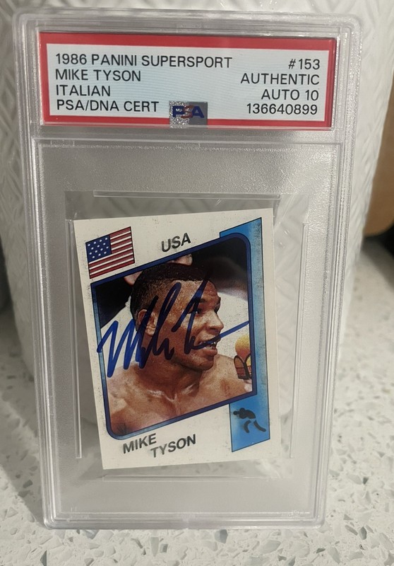 1986 Panini Supersport Italian Mike Tyson RC Rookie PSA/DNA 10 Authentic AUTO