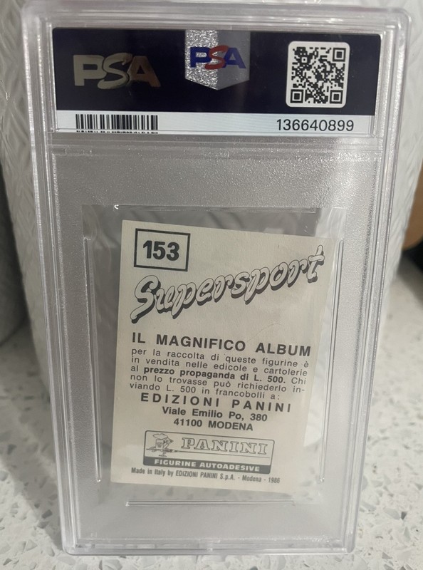 1986 Panini Supersport Italian Mike Tyson RC Rookie PSA/DNA 10 Authentic AUTO view 2