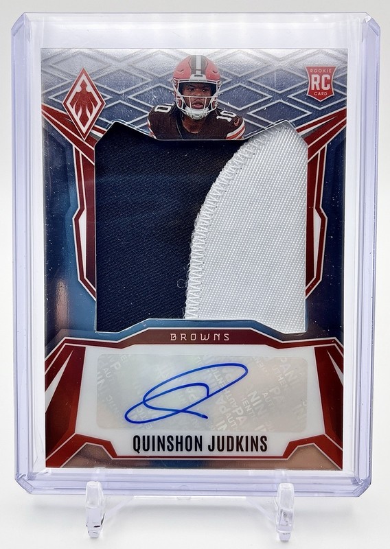 2025 Panini Phoenix Quinshon Judkins RC Number Patch Auto /199 #RPS-QJS Browns