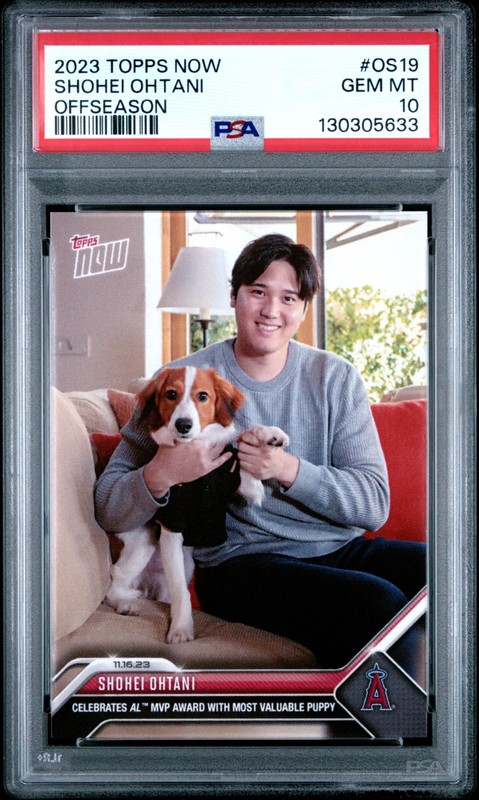 2023 Topps Now - Off-Season Shohei Ohtani and Puppy  OS-19 PSA 10 Dodgers/Angels