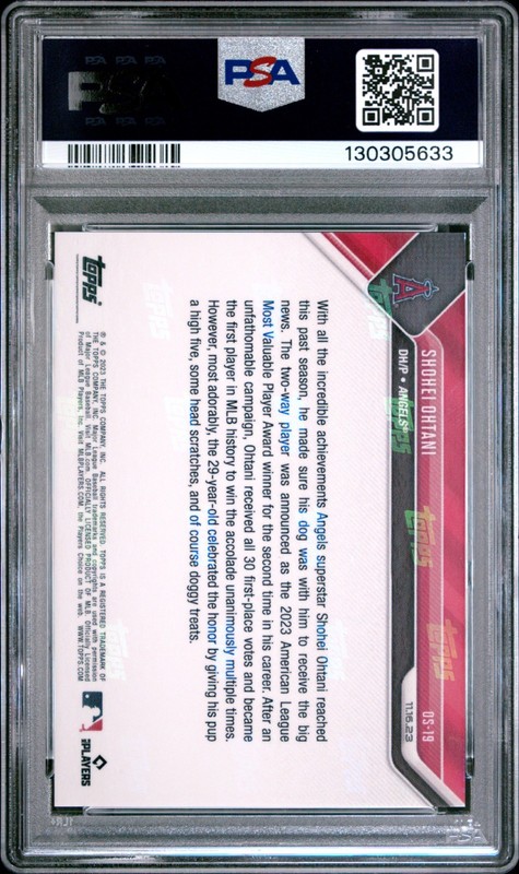 2023 Topps Now - Off-Season Shohei Ohtani and Puppy  OS-19 PSA 10 Dodgers/Angels view 2