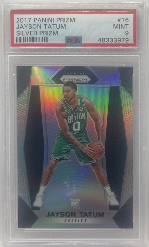 2017-18 Panini Prizm Jayson Tatum #16 Silver Prizm Rookie RC Celtics PSA 9 MINT