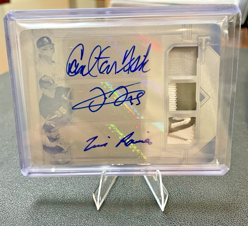 2021 Topps Triple Threads White Whale 1/1 FISK, THOMAS, & RAINES Auto & Relic