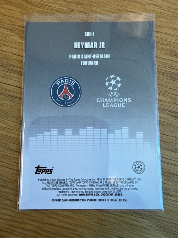 Neymar Jr. 2025-26 Topps Chrome UEFA Club Silenced Refractor Saint-Germain view 2