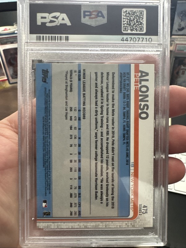 2019 Topps Pete Alonso #475  Gem Mint PSA 10 view 2