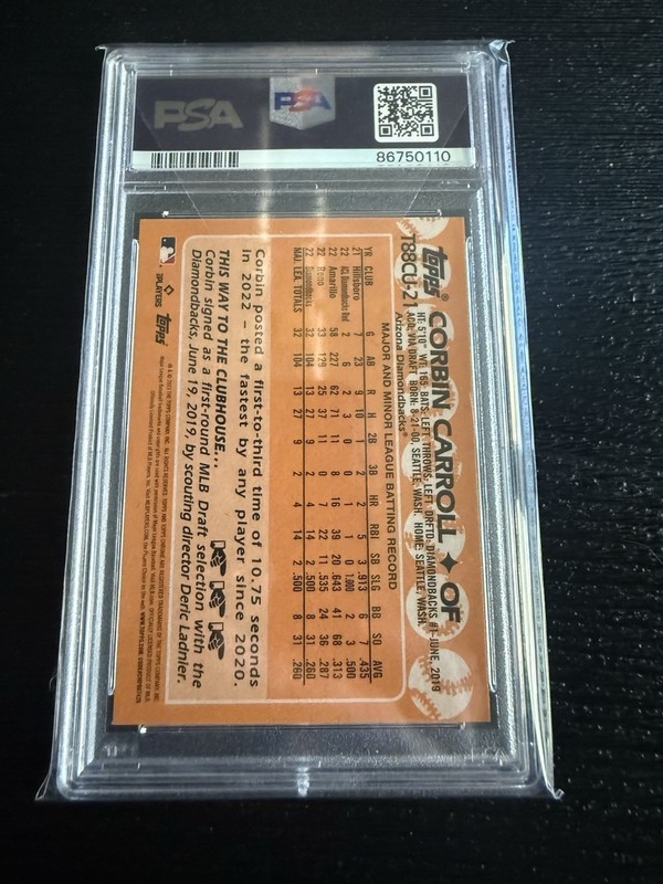 2023 Topps Update Series - 1988 Topps Chrome Mojo Corbin Carroll Rookie PSA 10!! view 2
