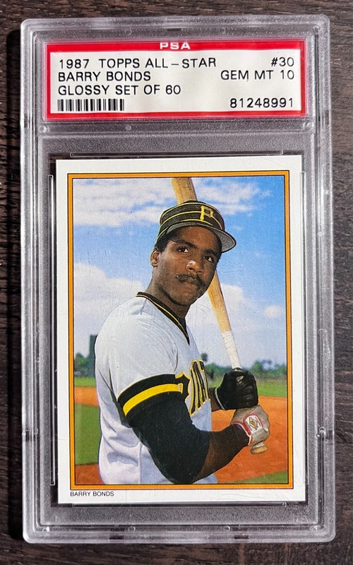 1987 Barry Bonds Topps All-Star PSA GEM Mint 10 Glossy