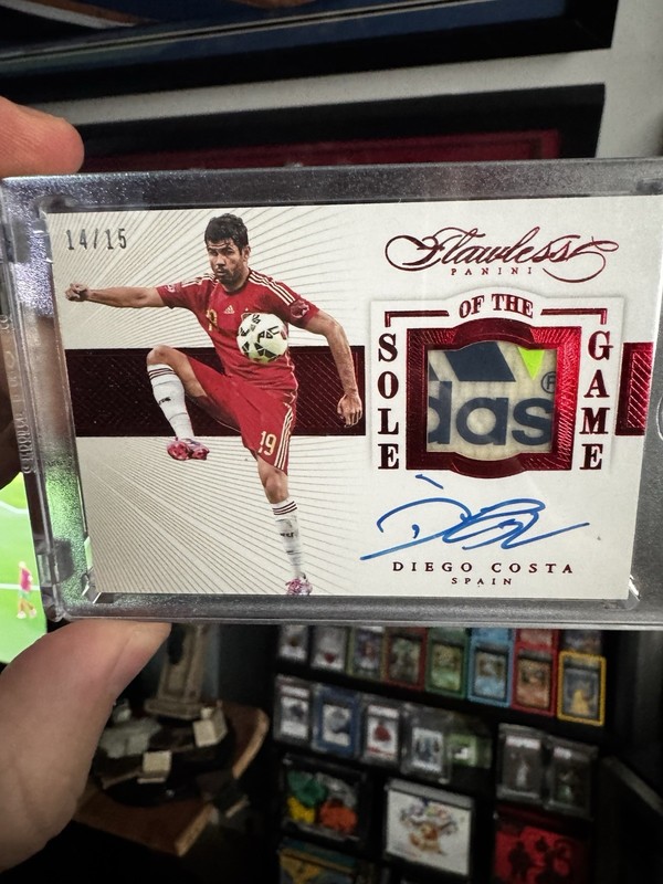 2015-16 Flawless Spain Diego Costa Match-worn Boot Logo Patch Auto 14/15