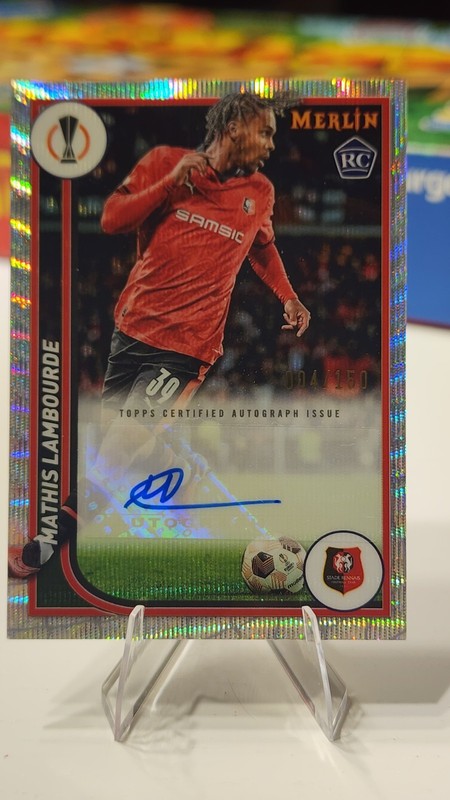 Topps Merlin UEFA Club Competitions 2023-24 Mathis Lambourde AH-ML RC Auto