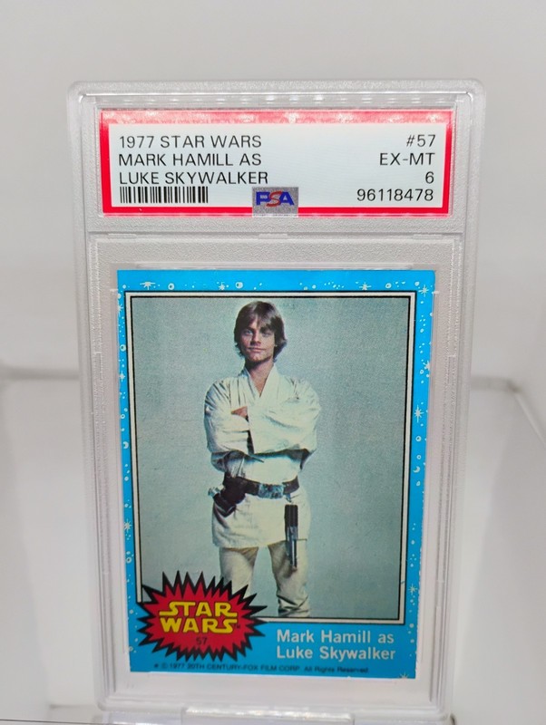 1977 STAR WARS Series 1 #57 Mark Hamill As Luke Skywalker NEAR MINT PSA 6