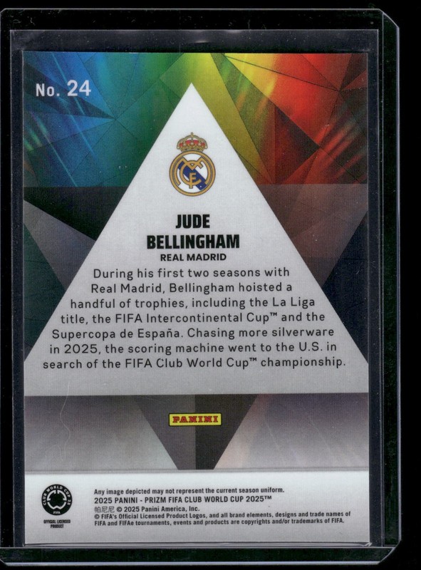 2025 Panini Prizm FIFA Club World Cup #24 Jude Bellingham Prizmatic view 2
