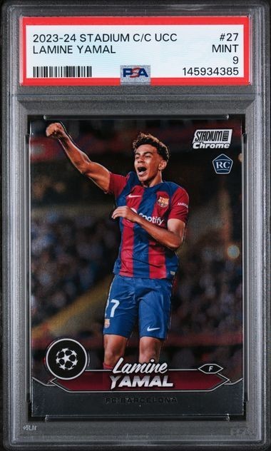 PSA 9 2023-24 Topps Stadium Club Chrome UEFA Lamine Yamal #27 Rookie Card RC