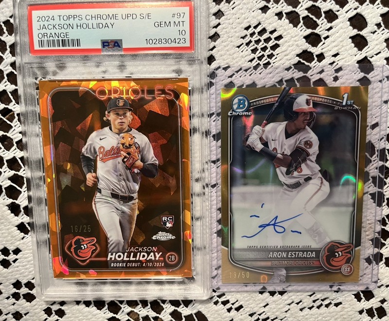 2024 Sapphire Jackson Holliday SP RC Orange  #/25 PSA 10 & Estrada Gold Auto /50